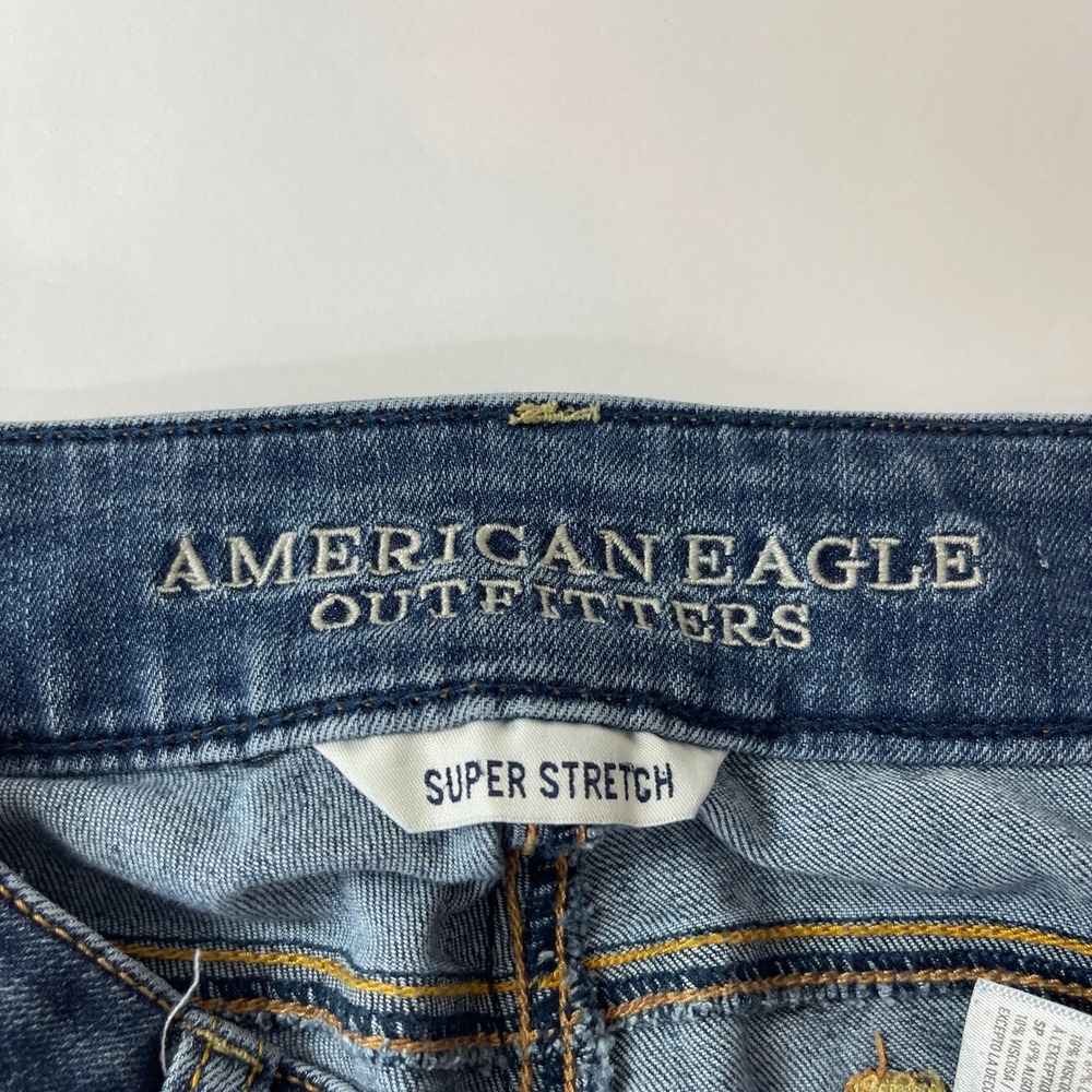 American Eagle Jeans Womens 00 Short Blue Artist Flare Stretch BoHo Cowgirl - Picture 3 of 9
